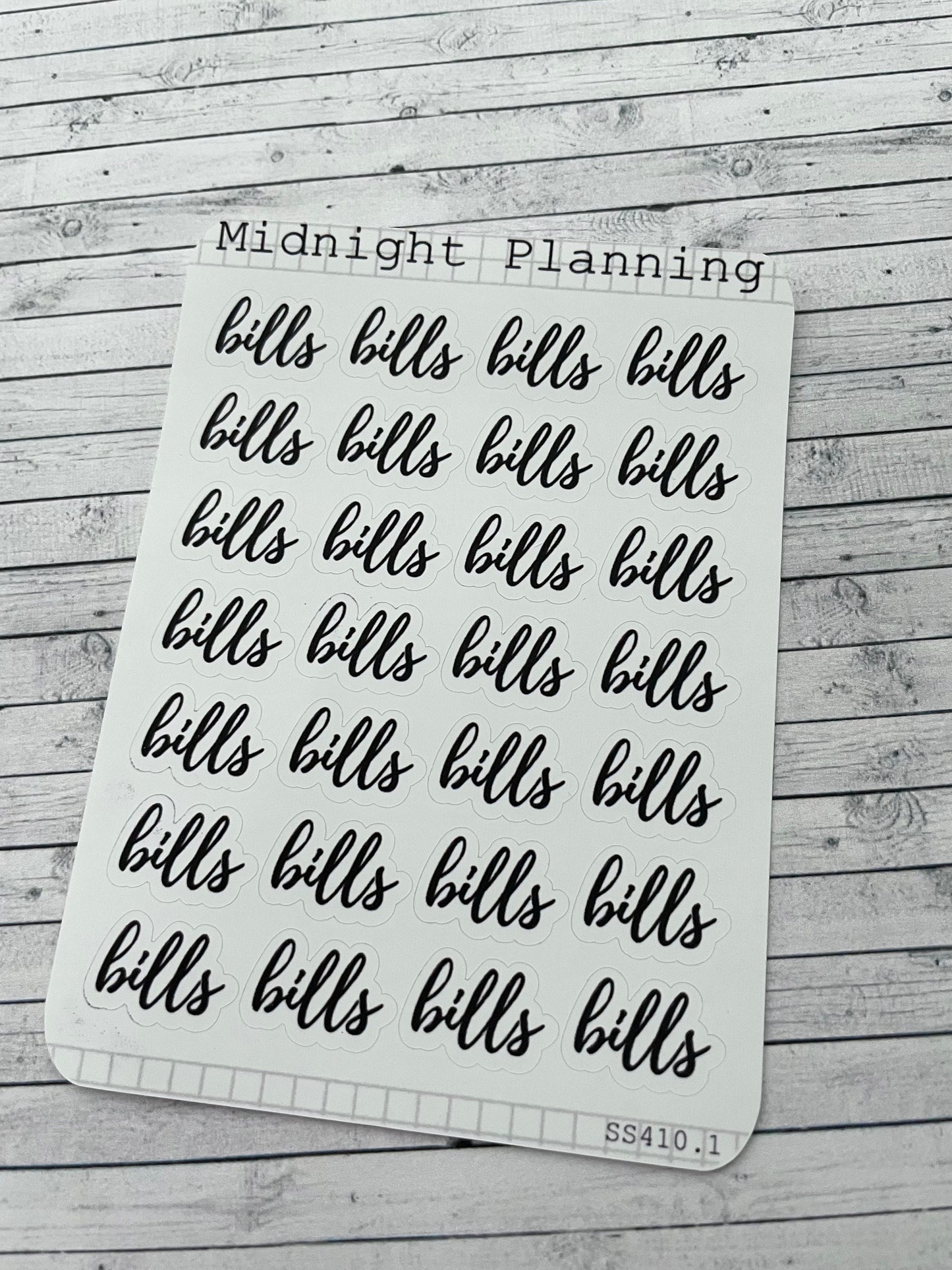 Bills Scripts, Functional and Handmade Planner Sticker Sheets