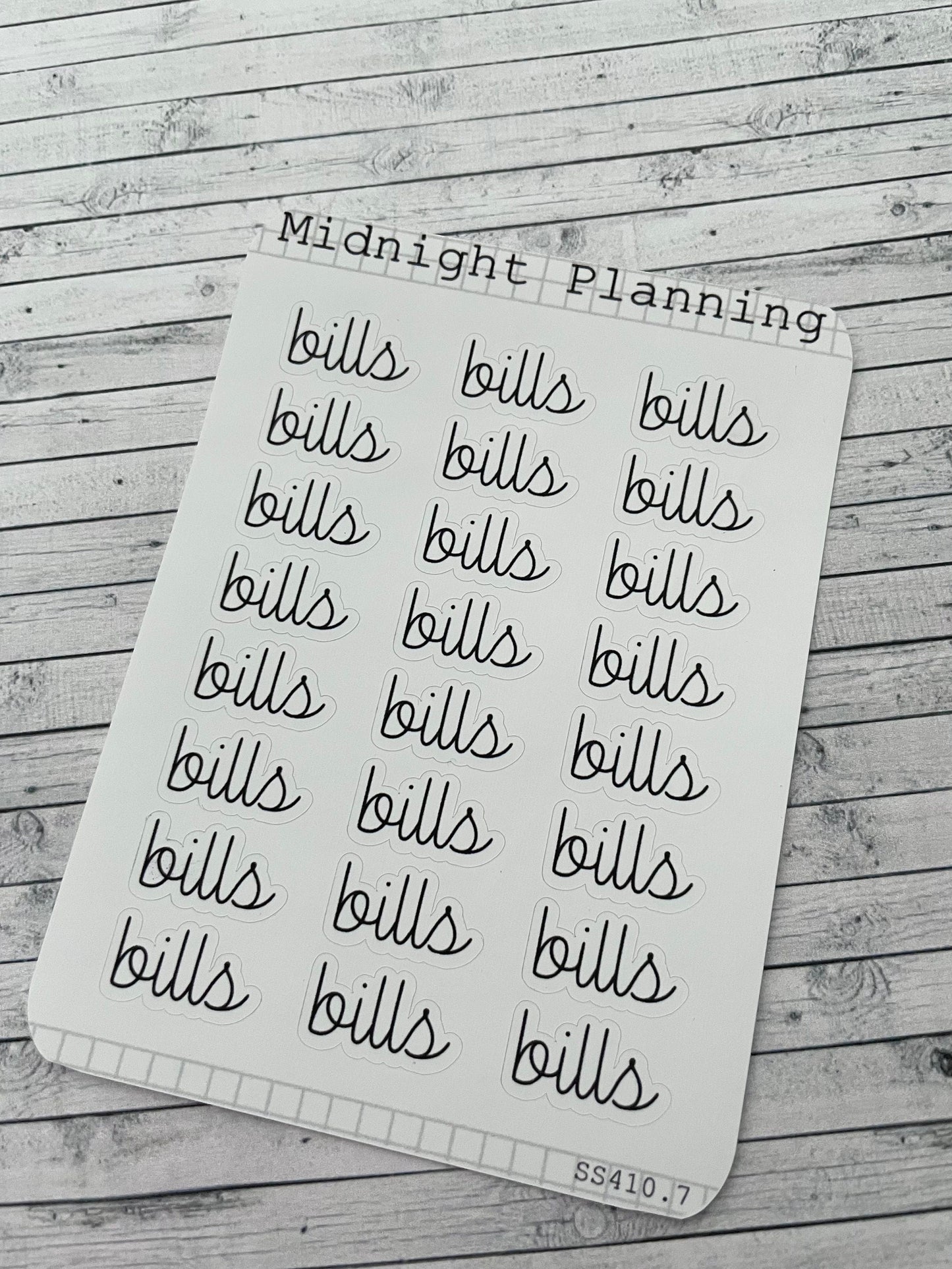 Bills Scripts, Functional and Handmade Planner Sticker Sheets