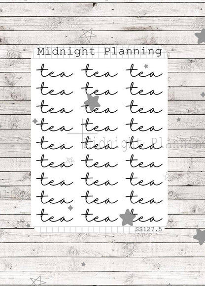 Tea Scripts, Functional and Handmade Planner Sticker Sheets