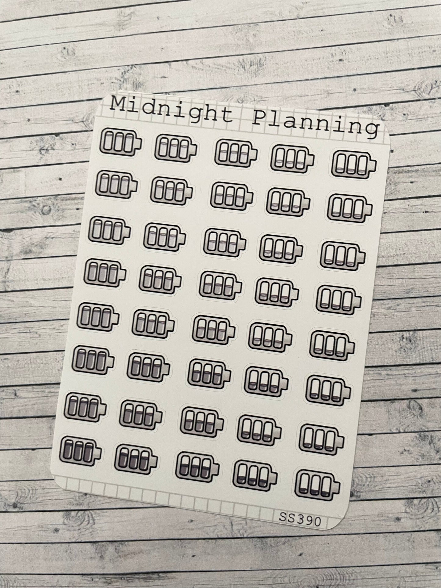 Batteries, Functional and Handmade Planner Sticker Sheets