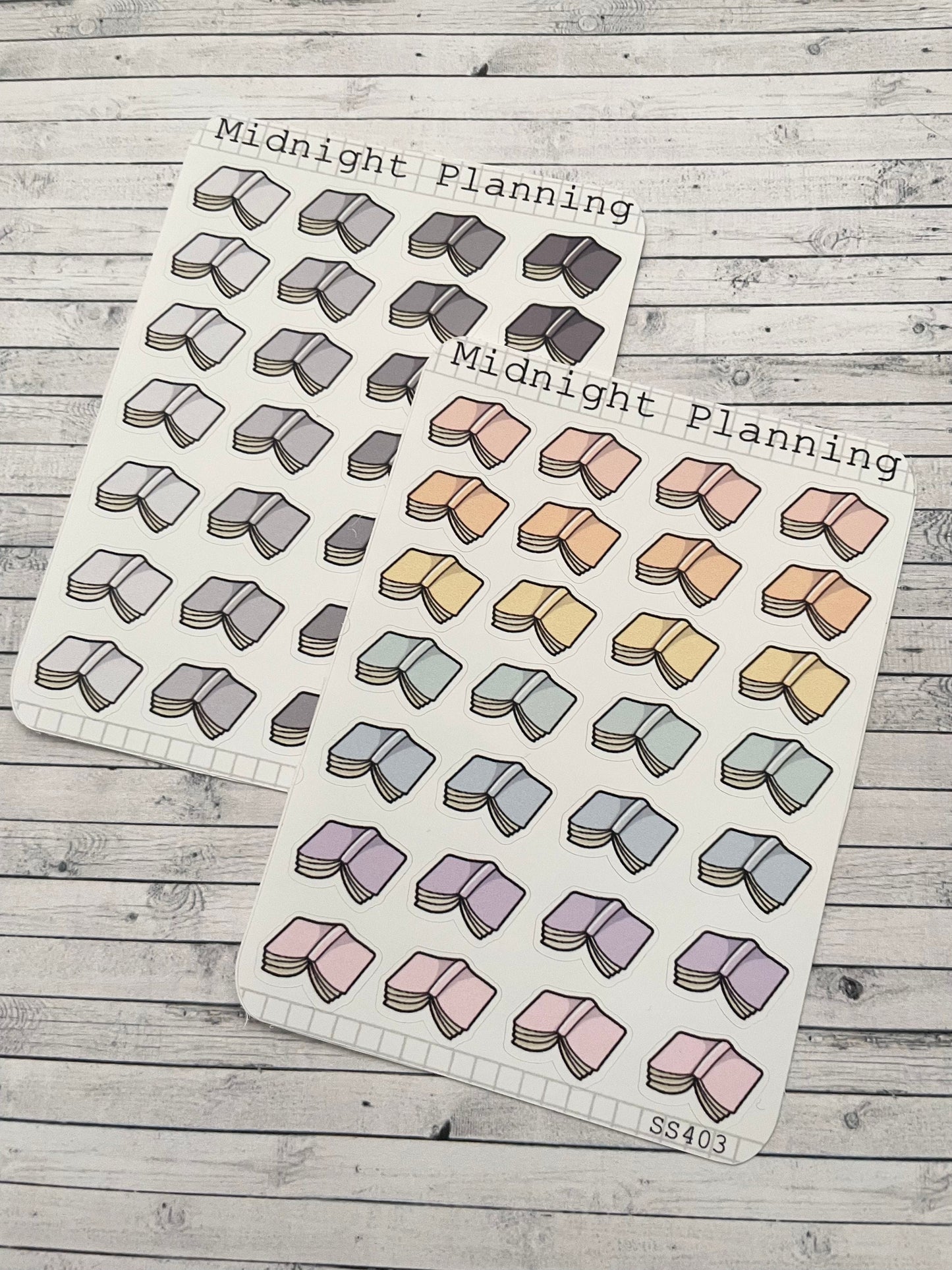 Open Flat Book, Functional and Handmade Planner Sticker Sheets