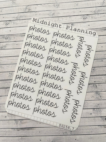 Photos Scripts, Functional and Handmade Planner Sticker Sheets