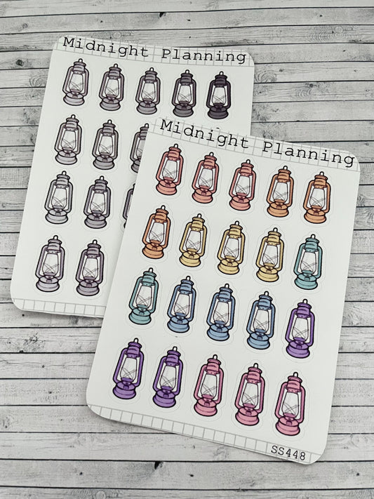 Lanterns, Functional and Handmade Planner Sticker Sheets