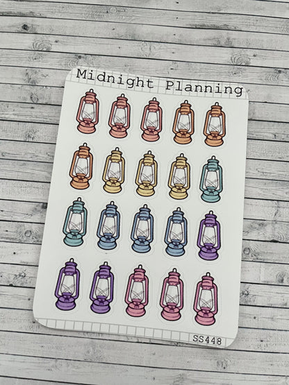 Lanterns, Functional and Handmade Planner Sticker Sheets