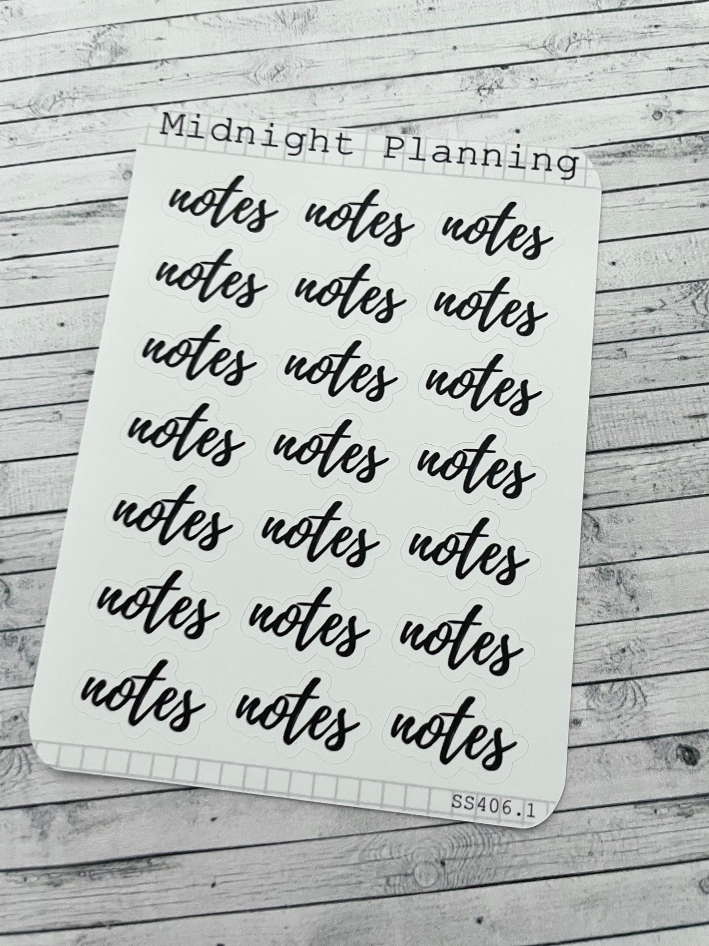 Notes Scripts, Functional and Handmade Planner Sticker Sheets