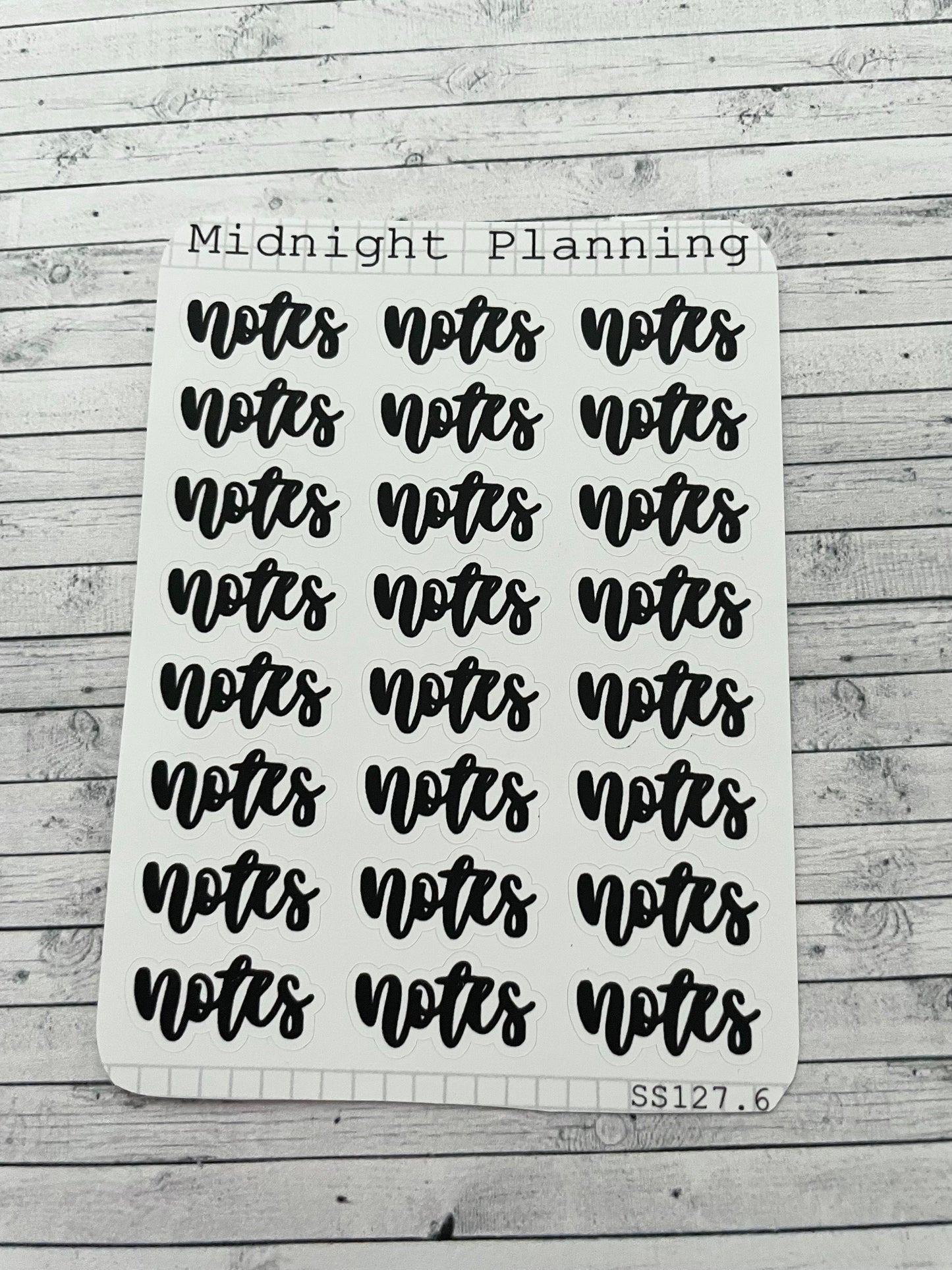 Notes Scripts, Functional and Handmade Planner Sticker Sheets