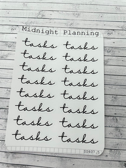 Tasks Scripts, Functional and Handmade Planner Sticker Sheets