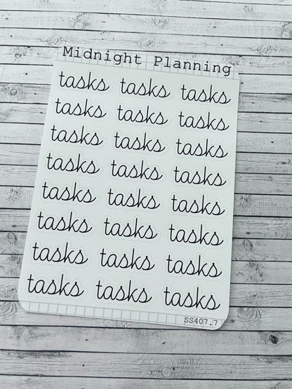 Tasks Scripts, Functional and Handmade Planner Sticker Sheets