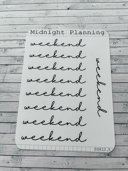 Weekend Scripts, Functional and Handmade Planner Sticker Sheets