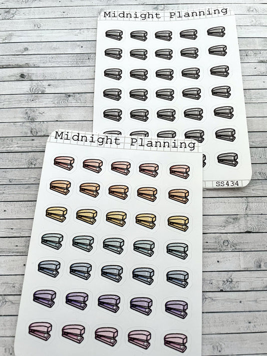 Stapler, Functional and Handmade Planner Sticker Sheets