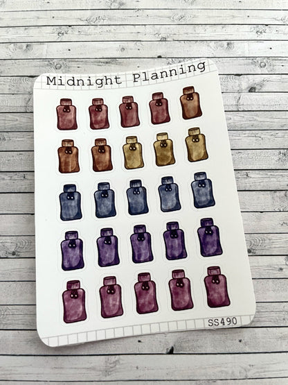 Water Bottle, Functional and Handmade Planner Sticker Sheets