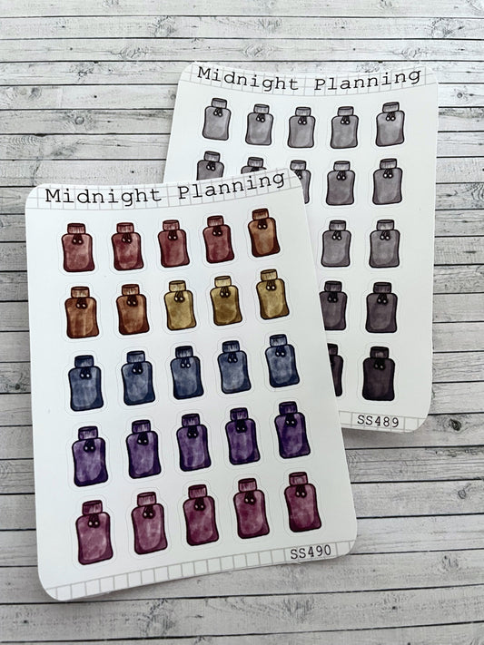 Water Bottle, Functional and Handmade Planner Sticker Sheets