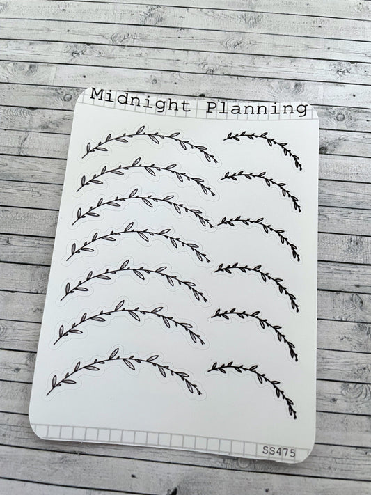 Leaf Separator, Functional and Handmade Planner Sticker Sheets