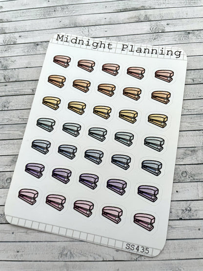 Stapler, Functional and Handmade Planner Sticker Sheets