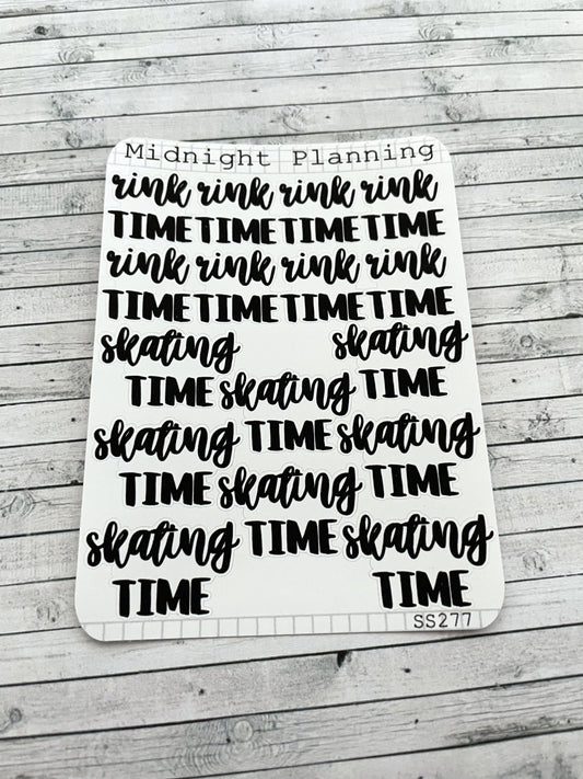 Ice Rink and Skating Time, Script Allocators and Titles That Are Functional and Handmade Planner Sticker Sheets