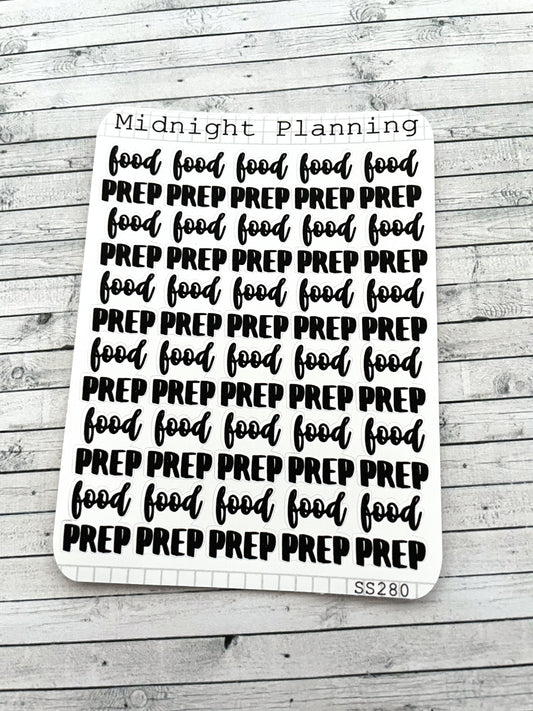 Food Prep, Script Allocators and Titles That Are Functional and Handmade Planner Sticker Sheets