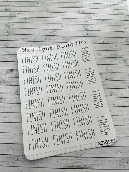 Finish Scripts, Functional and Handmade Planner Sticker Sheets