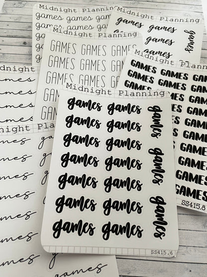 Games Scripts, Functional and Handmade Planner Sticker Sheets