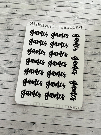 Games Scripts, Functional and Handmade Planner Sticker Sheets