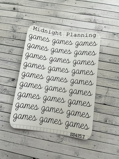 Games Scripts, Functional and Handmade Planner Sticker Sheets