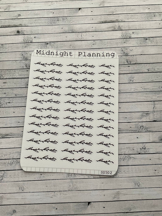 Leaf Separator Version Two, Functional and Handmade Planner Sticker Sheets