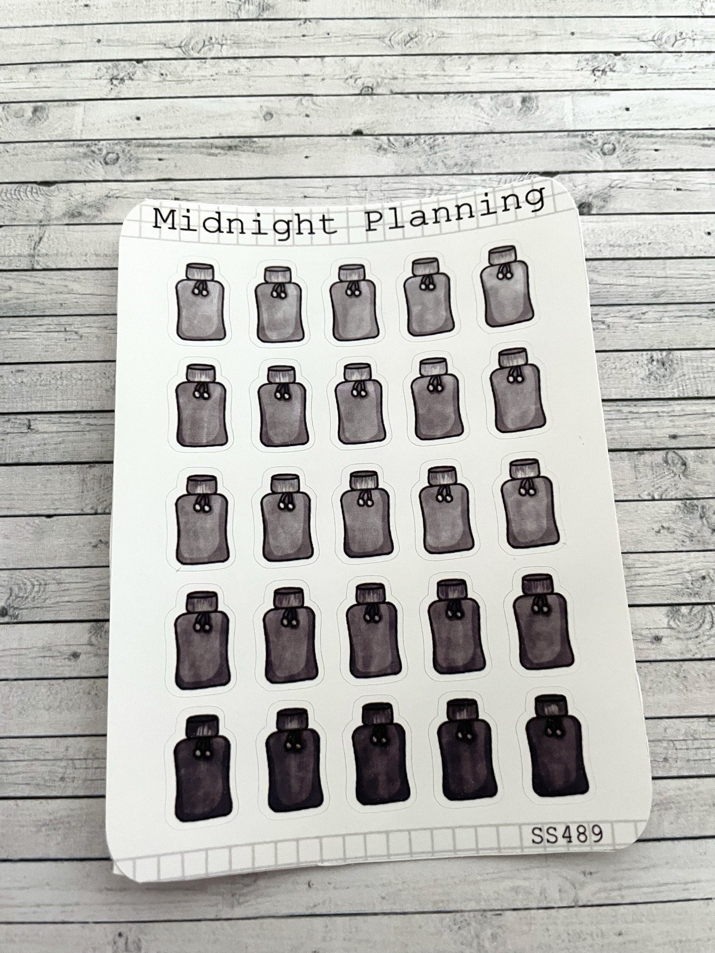 Water Bottle, Functional and Handmade Planner Sticker Sheets