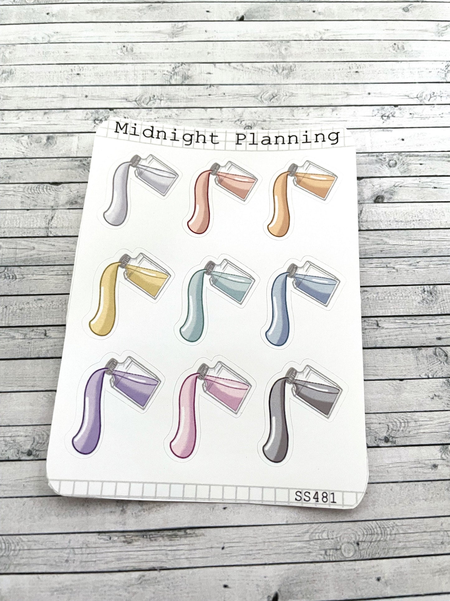 Pouring Ink Jar, Fountain Pen Ink, Functional and Handmade Planner Sticker Sheets