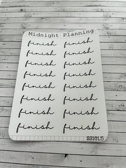 Finish Scripts, Functional and Handmade Planner Sticker Sheets