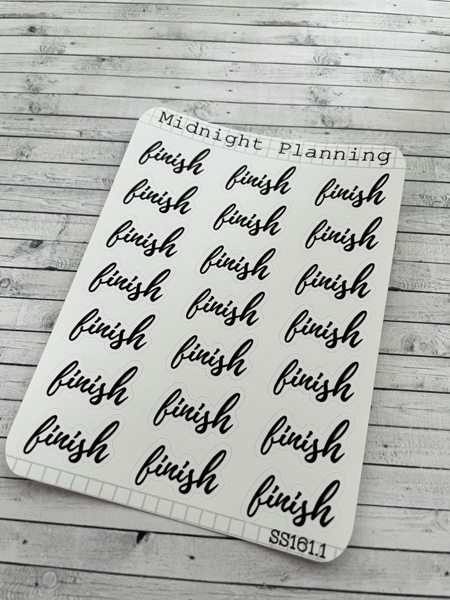 Finish Scripts, Functional and Handmade Planner Sticker Sheets