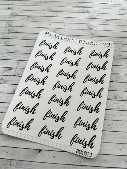 Finish Scripts, Functional and Handmade Planner Sticker Sheets