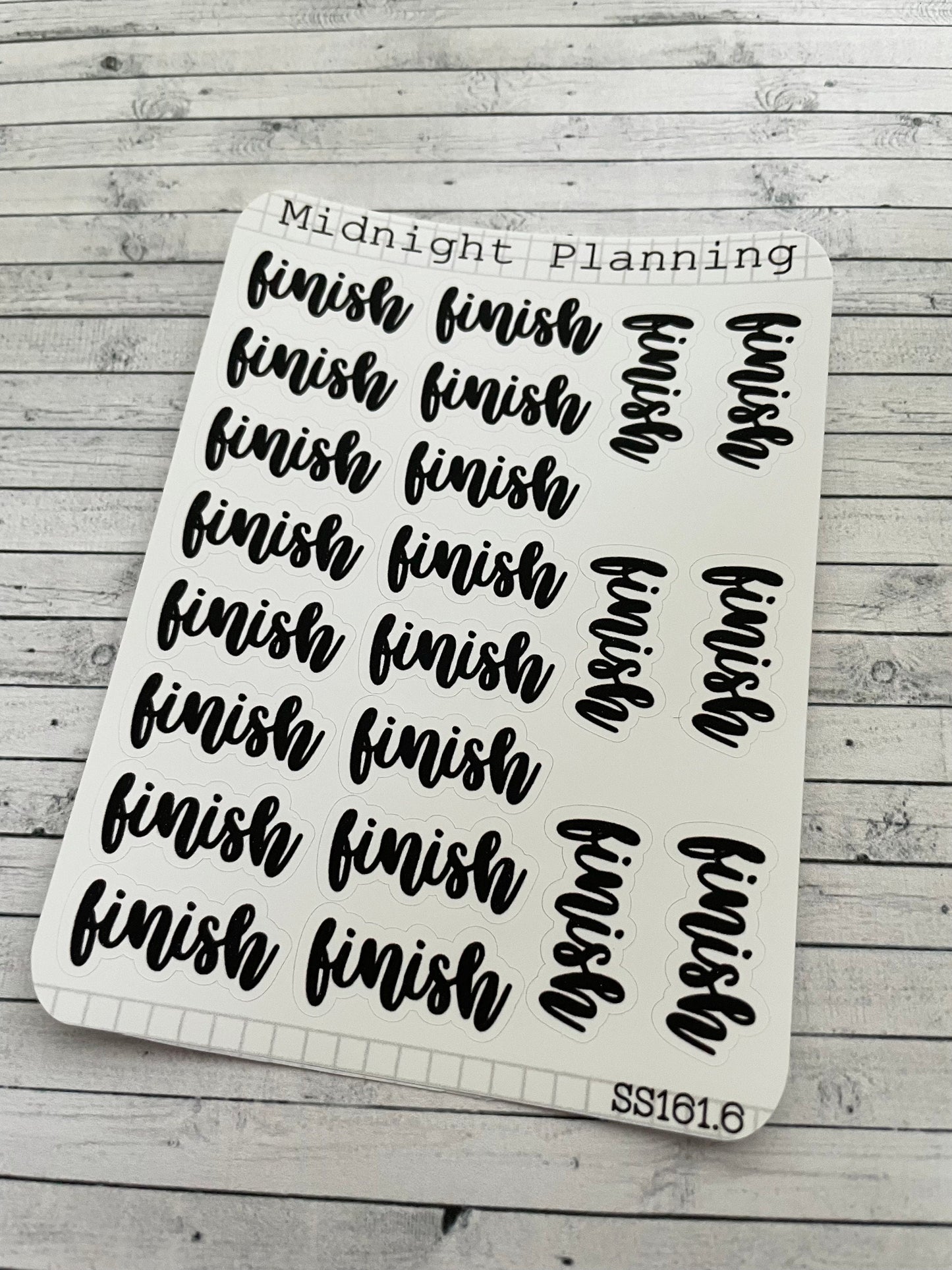 Finish Scripts, Functional and Handmade Planner Sticker Sheets