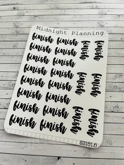 Finish Scripts, Functional and Handmade Planner Sticker Sheets