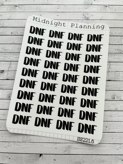 DNF, Did Not Finish, Script Allocators and Titles That Are Functional and Handmade Planner Sticker Sheets