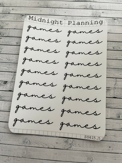 Games Scripts, Functional and Handmade Planner Sticker Sheets