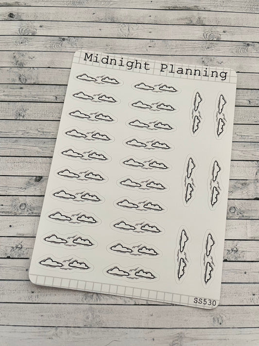 Cloud Separator, Functional and Handmade Planner Sticker Sheets