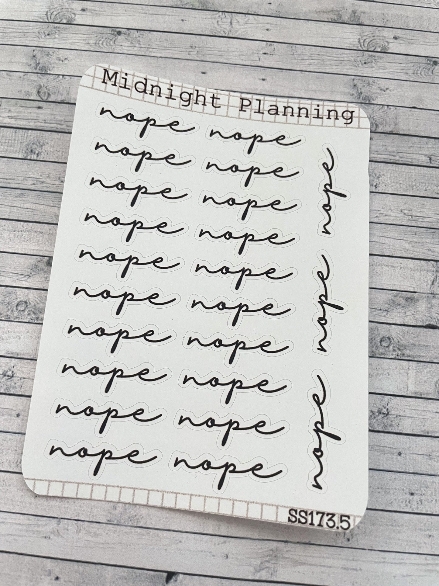 Nope, Script Allocators and Titles That Are Functional and Handmade Planner Sticker Sheets