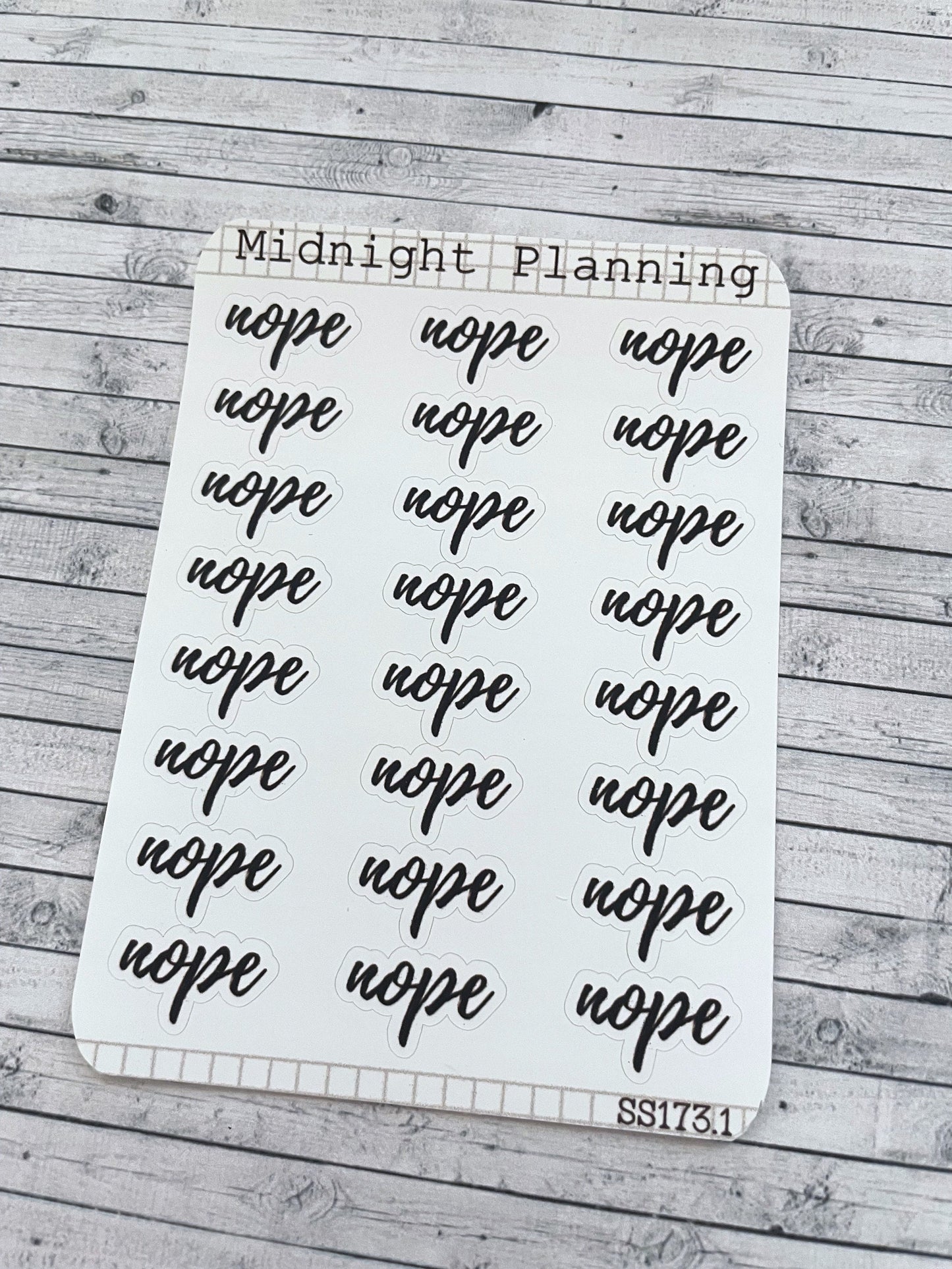 Nope, Script Allocators and Titles That Are Functional and Handmade Planner Sticker Sheets
