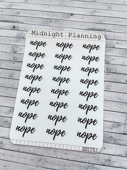 Nope, Script Allocators and Titles That Are Functional and Handmade Planner Sticker Sheets