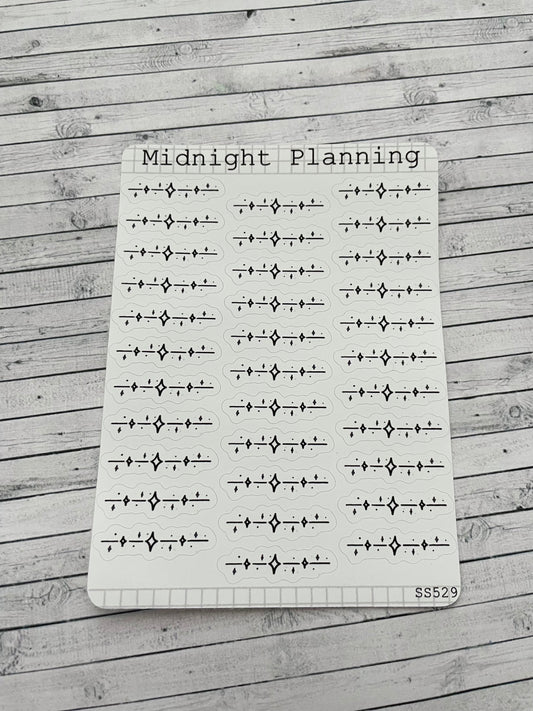 Star Themed separators, Functional and Handmade Planner Sticker Sheets