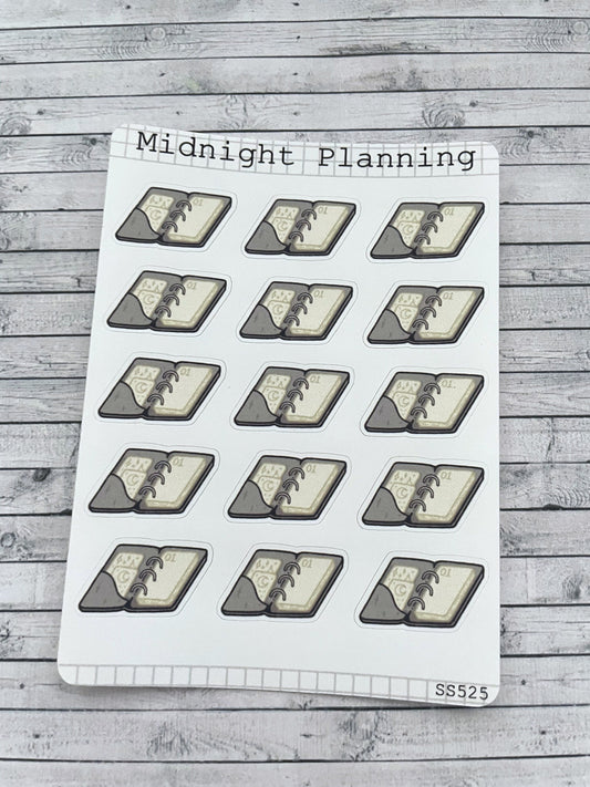 Open Filofax Syle Planner, Functional and Handmade Stickers