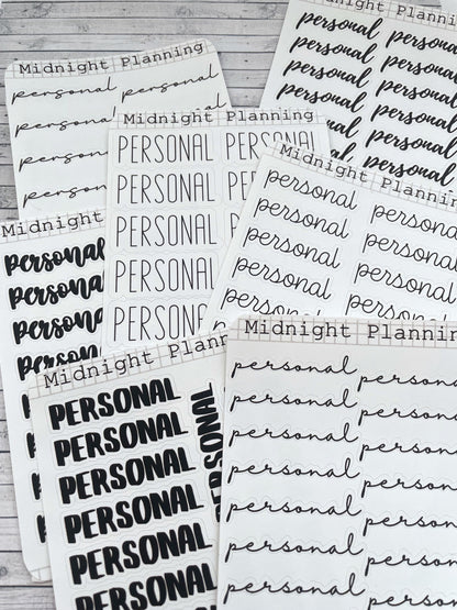 To do List Labels In Font Six, Personal List, Functional and Handmade Planner Sticker Sheets