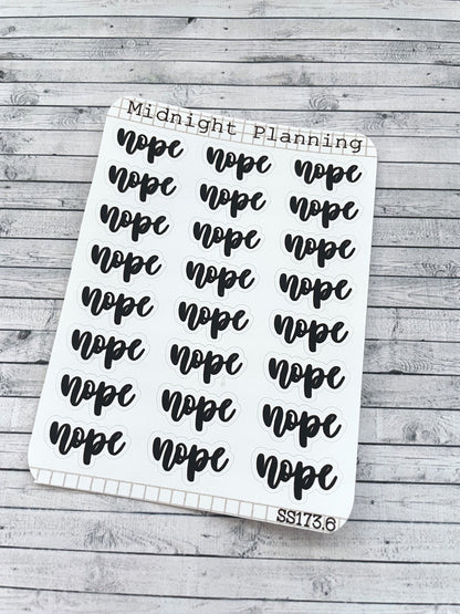 Nope, Script Allocators and Titles That Are Functional and Handmade Planner Sticker Sheets