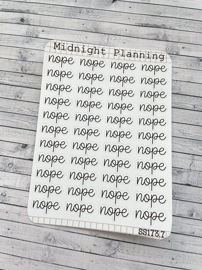 Nope, Script Allocators and Titles That Are Functional and Handmade Planner Sticker Sheets