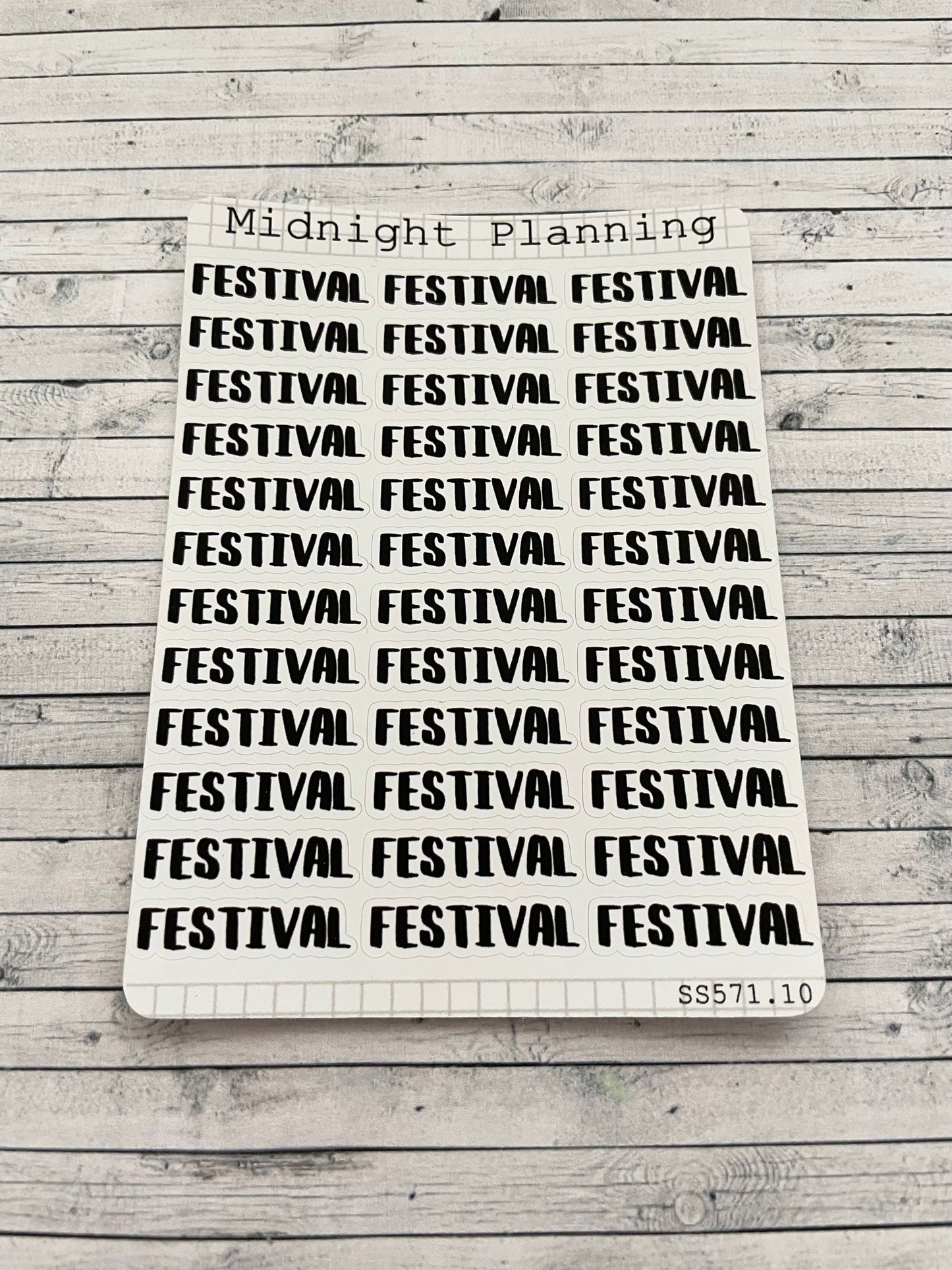 Festival, Small Script, Titles That Are Functional and Handmade Planner Sticker Sheets