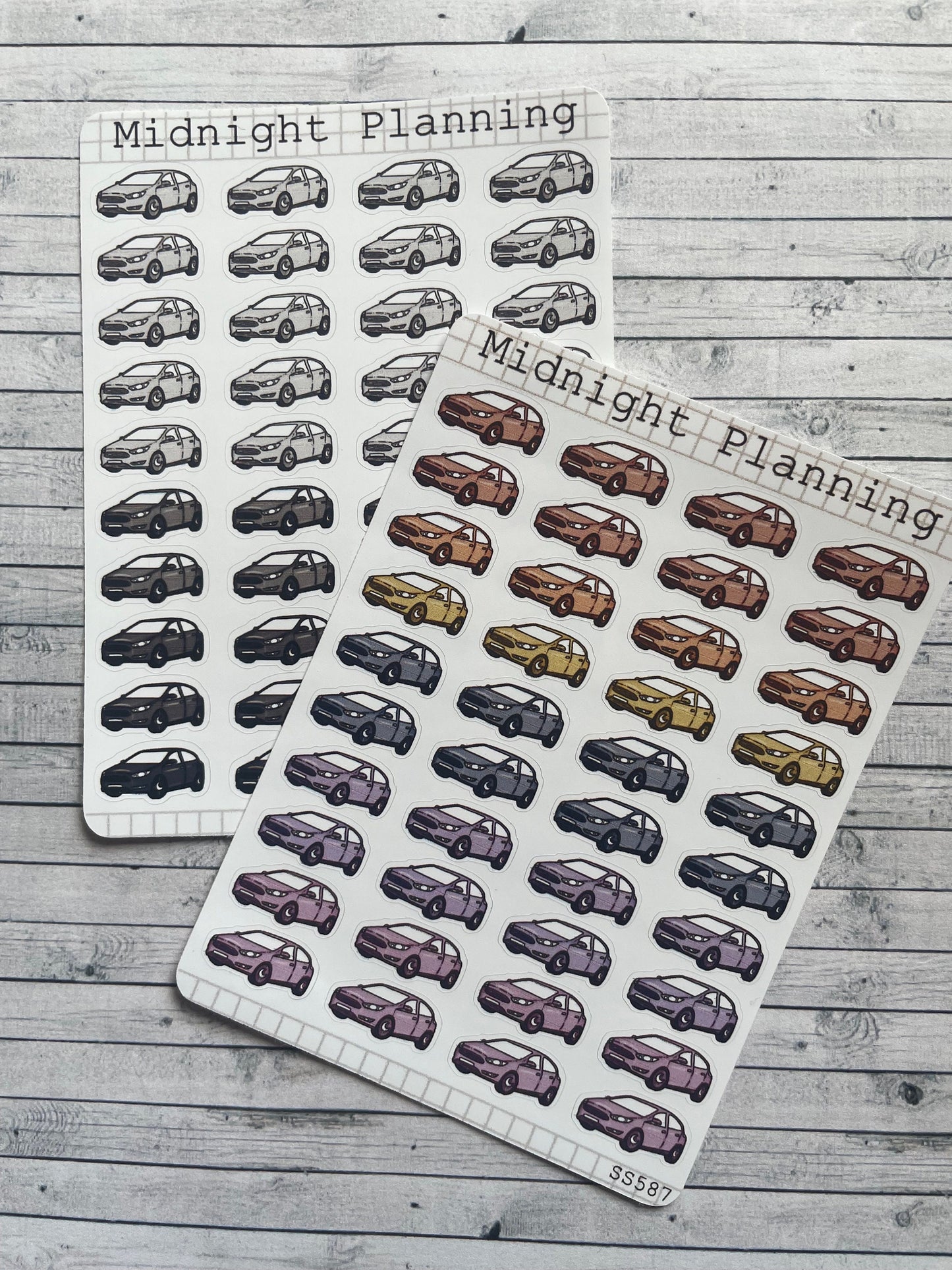 Car and Travel Stickers, Functional and Handmade Planner Sticker Sheets