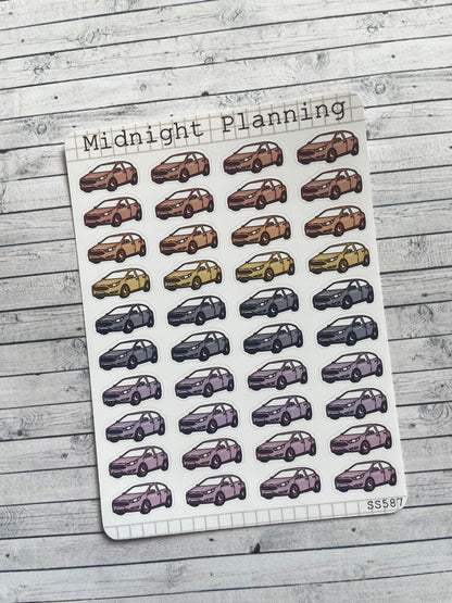 Car and Travel Stickers, Functional and Handmade Planner Sticker Sheets