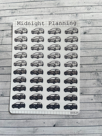 Car and Travel Stickers, Functional and Handmade Planner Sticker Sheets