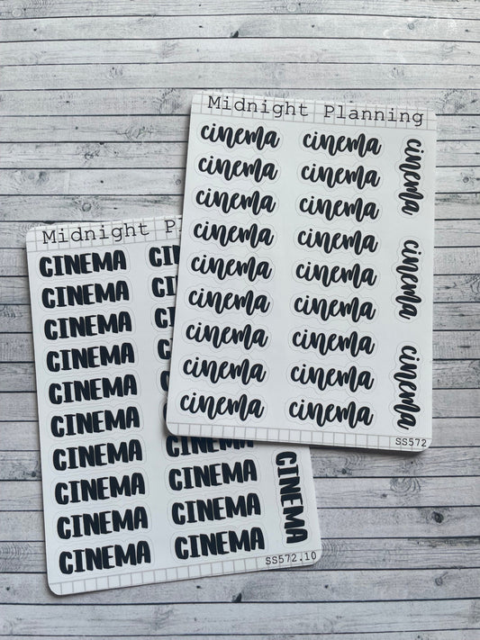 Cinema, Script, Titles That Are Functional and Handmade Planner Sticker Sheets