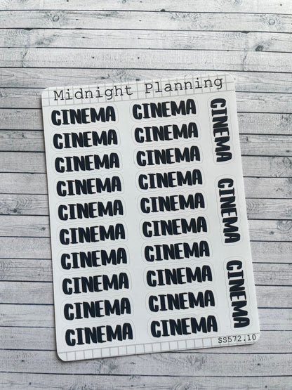 Cinema, Script, Titles That Are Functional and Handmade Planner Sticker Sheets