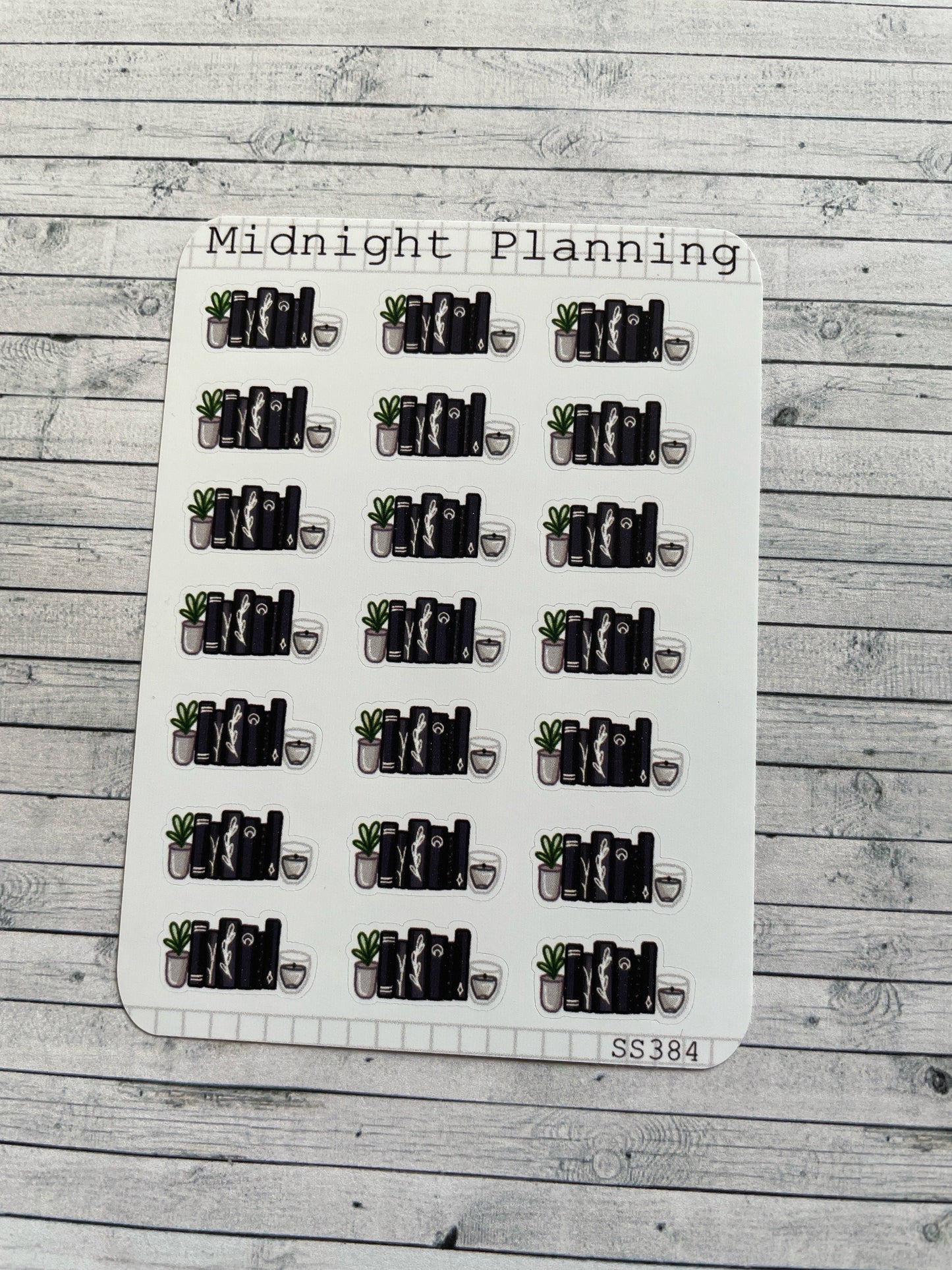 Book Shelf Inspired Functional and Handmade Planner Sticker Sheets